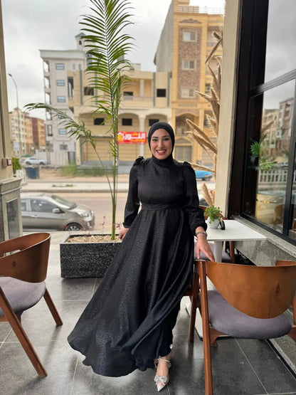 black dual charm dress